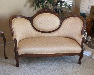 Antique Victorian balloon back sofa