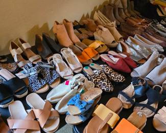 Women's shoes and accessories, mostly new