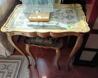 stackable faux French gilded tables