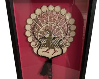 Asian Fan in Custom Shadow Box Frame
