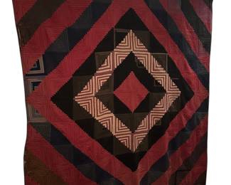 Beautiful Log Cabin Patchwork Quilt Wall Hanging