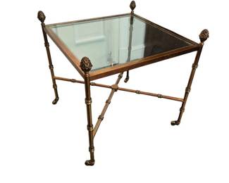 Metal and Glass End Table
