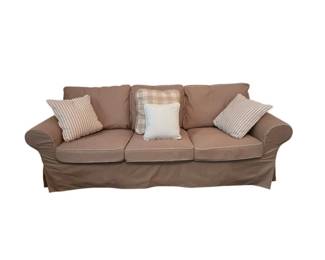 3 Person Slipcover Sofa Pillows Included