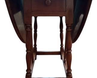 Leopold Stickley Cherry Colonial Drop Leaf Table with One Drawer
