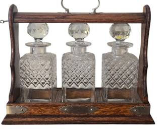 English Tantalys with 3 Decanters