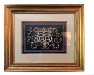 Beautiful Framed and Matted Sewn Artwork