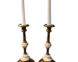 Brass and Marble Candlestick