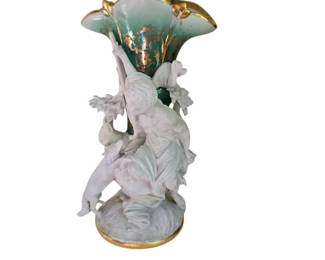 Antique Old Paris Porcelain Figural Vase Likely From the Mid 19th Century