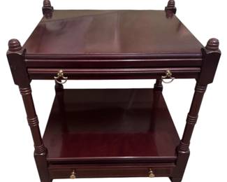 The Bombay Company Mahogany Telephone Side Table with Brass Hardware