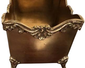 Small Museum Reproduction Mottahedeh Polished Brass Footed Jardiniere