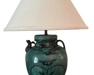 Chinese Green Glazed Accent Lamp