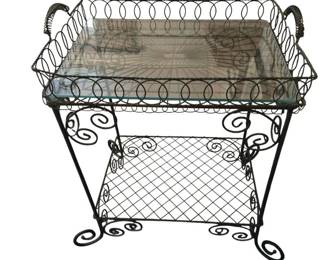 Small Metal Cart with Removable Tray