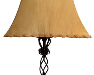 Metal Table Lamp with Rawhide Shade
