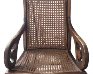 Antique Rocking Chair with Cushion and Pillow