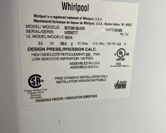 Whirlpool Upright Freezer
