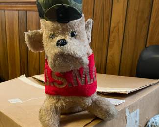 Vintage USMC Dog Plush Stuffed Animal 13" Tall Military Marines