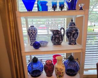Cobalt blue glass,