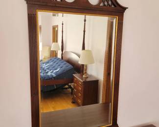 Late 20th Century Henkel Harris Georgian Style Cherry Wall Mirror.