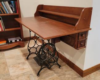 Desk Made Out of Treadle Sewing Machine Base.