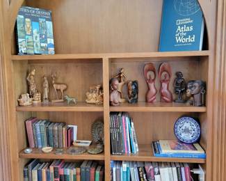 Antique Books and African Wooden Art.