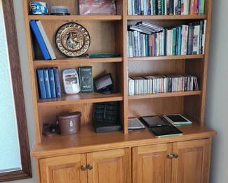 Solid Oak Book Shelves.