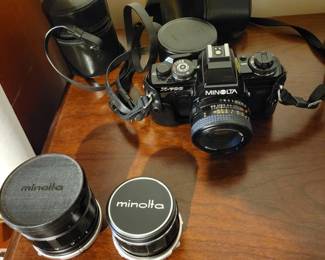 Minolta X-700 35mm Camera with Extra Lenses.