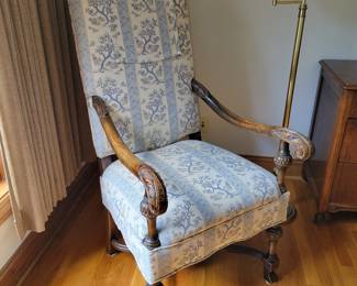1900s Vintage French Louis XIV / Regency Style Arm Chair, From Chellis House In Wooster.