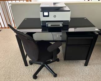 Office Desk, Chair, Printer