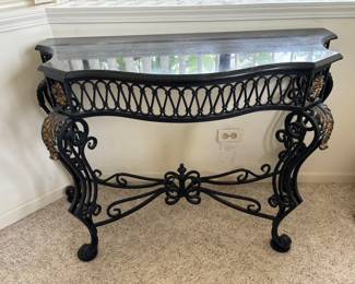 Wrought Iron/Glass Hall Table
