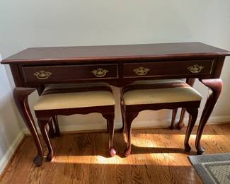 Hall Table, 2 Bench Seats