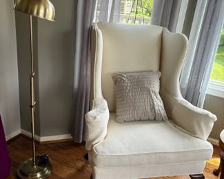 Arm Chair w/Brass Reading Lamp