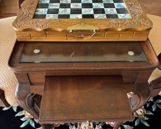 Game Table, Inlaid Chess Set