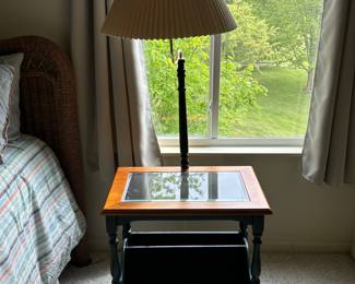 Glass Top Magazine/Lamp Table