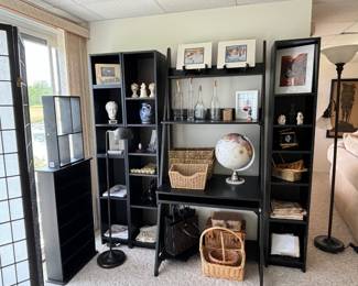 Office Desk, 4 Shelving Units
