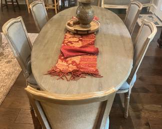 Oval dining table and chairs