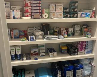 Medical supplies, adult diapers and chuck pads