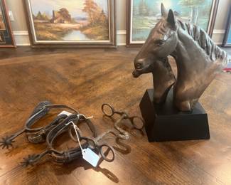 Spurs and antique curb bit