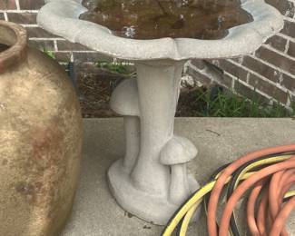 Concrete bird bath