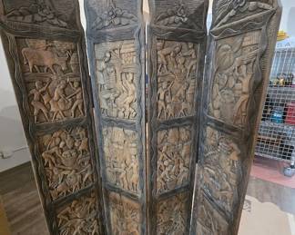carved African theme panel