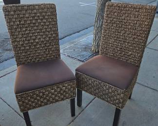 Rattan high back chairs