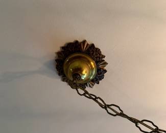 Antique 1930s Art Deco Batwing 5-Light Chandelier by Beardslee Chandelier Mfg. Company of Chicago.