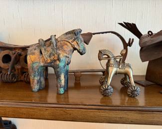 Vintage Japanese Haniwa Cast Iron Horse