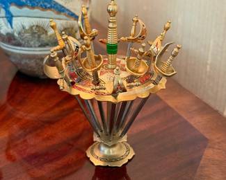 Vintage Toledo Swords Cocktail Toothpick Stand