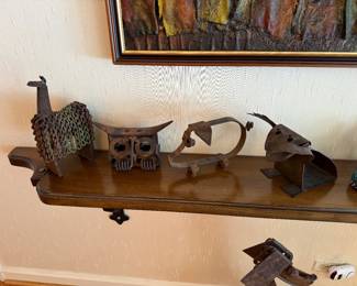 Metal Art including a Robert Cumpston Llama