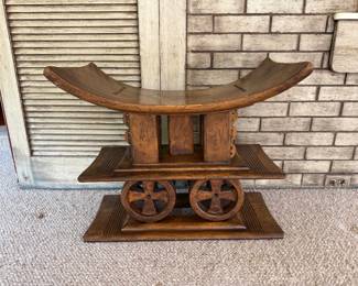 Antique Early 20th Century 3-Tier Carved Wood Bench/Stool, André Groult.