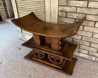 Antique Early 20th Century 3-Tier Carved Wood Bench/Stool, André Groult.