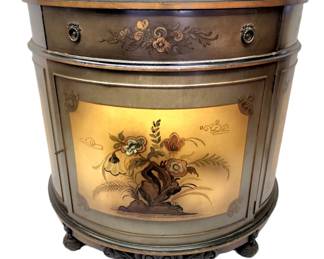 antique demi lune chest cabinet