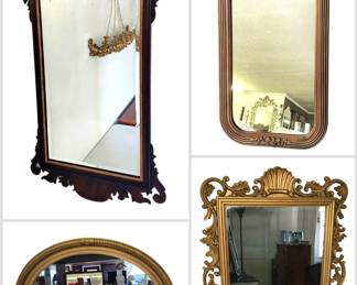 several decorative mirrors