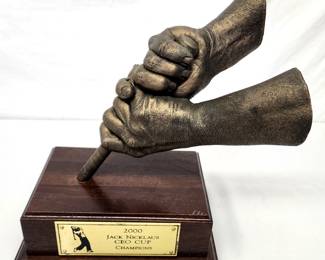 Hands of Jack Nicklaus trophy sculpture