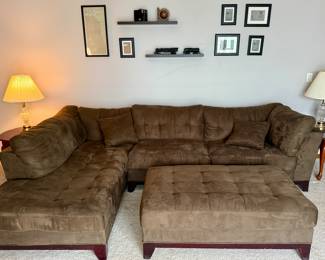 Microfiber 3 Pc Sectional. Perfect Size for Family Room or Basement/Rec Room.